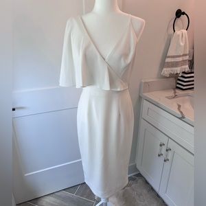 Bridal Dress The Population Beth Asymmetrical Ruffle Sleeve Dress